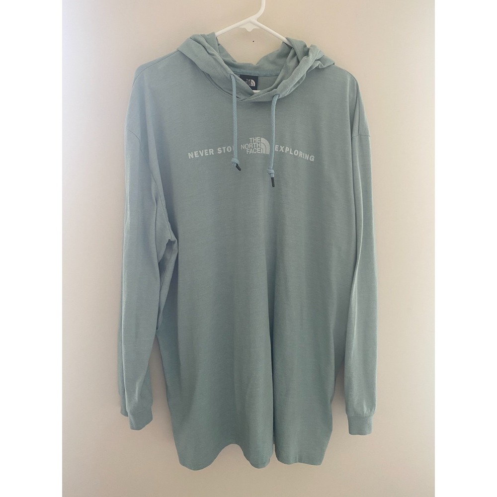 The North Face Hoodie Mens XXL Blue Pullover Lightweight Graphic Logo Sweatshirt